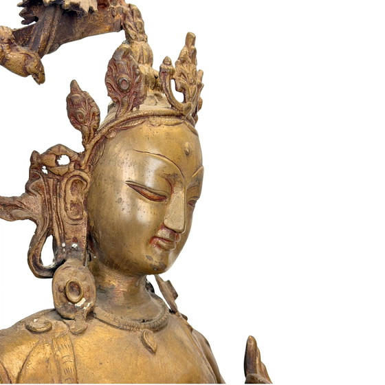 Mañjuśrī nepalese antico – Valle di Kathmandu, XIX secolo – Sculture, Bronze (photo 7 of 11)