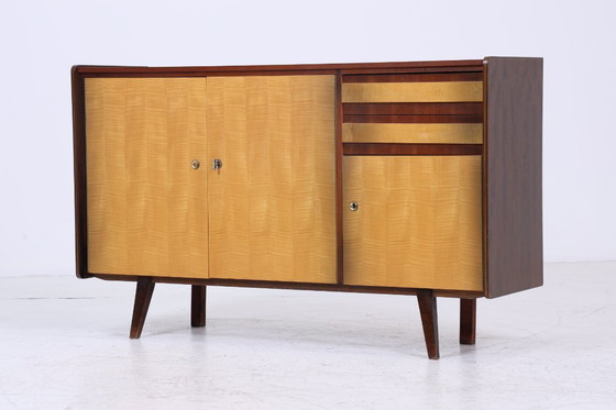 Image 1 of Vintage Sideboard années 60 | Mid Century TV Board avec compartiments Rétro Bois Rangement #07-09