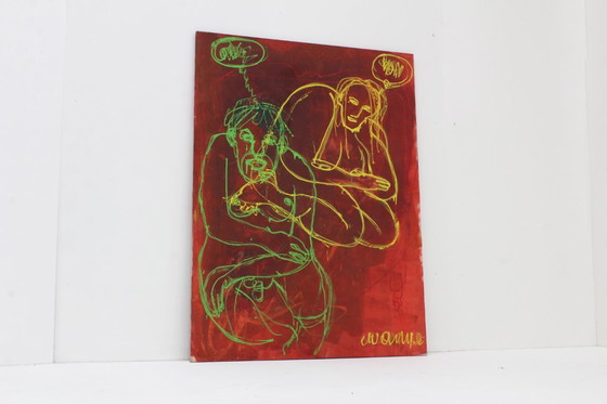 Image 1 of Gran pintura figurativa abstracta, 195 × 144 cm