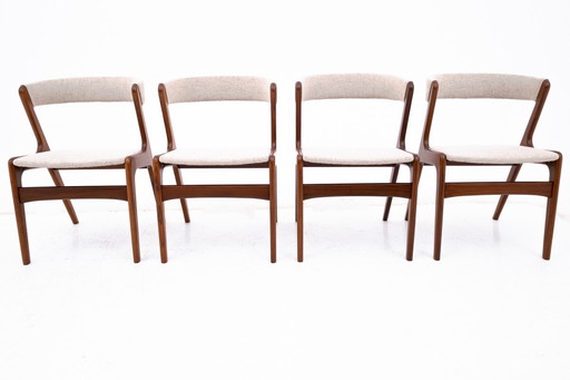 A set of four Danish chairs model 68 ( Fire ) produced by Anderstrup Mobelfabrik in the 60s.