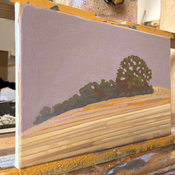 Image 1 of Group of trees, unique painting, hand-painted one-of-a-kind piece, 30 x 20 cm, acrylic paint on canvas