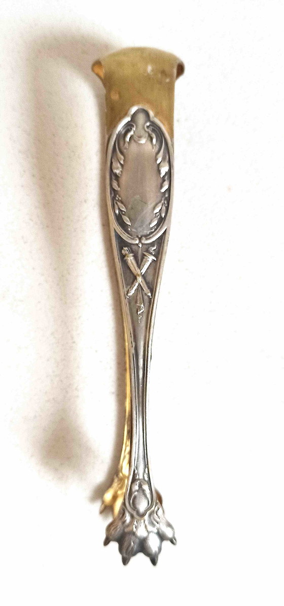 Image 1 of Silver & Gilt Sugar Tongs Height 13.5 Cm Early 20th Century