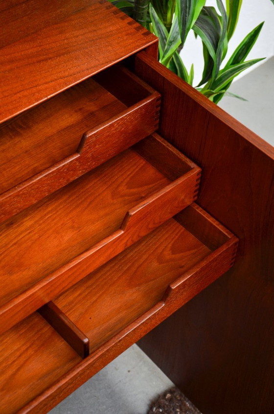 Image 1 of Midcentury Designer Cabinet Hvidt & Mølgaard Highboard Teak Sideboard Vintage 60s