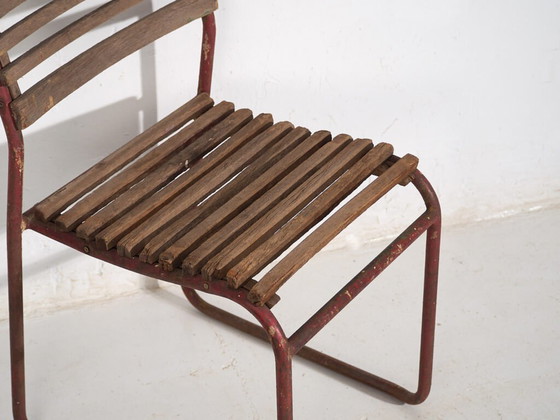 Chaises de jardin rouges antiques (env. 1920). Lot de 2 pièces #16 – Wood, Iron (photo 26 of 40)