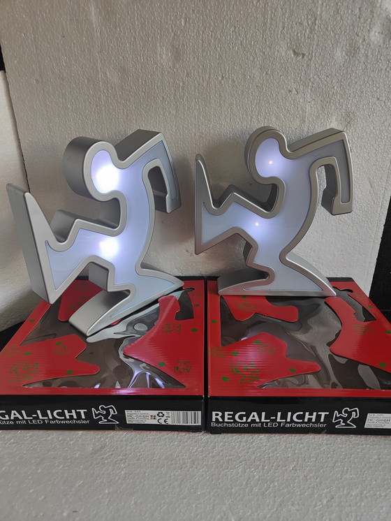 Image 1 of La Linea - Lamp After Osvaldo Cavandoli, Keith Haring - Set 2 Pieces 1990