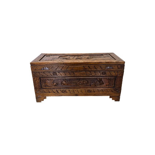 Vintage chinesische Kampferholztruhe, 2. Hälfte 20. Jahrhundert – opbergkast, Wood