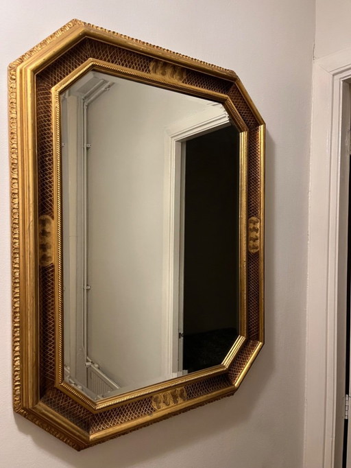 Gilded Mirror With Faceted Glass