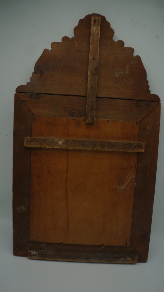 Image 1 of Niederländischer antiker, verzierter Messing-Galeriespiegel, Bürsten, Wandglas, Kupferschrank