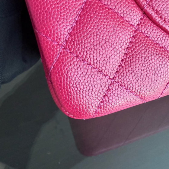 Image 1 of Chanel 2.55 Reissue 225 - 24 cm Caviar Steppleder, Pink, Goldbeschläge, Serie 23