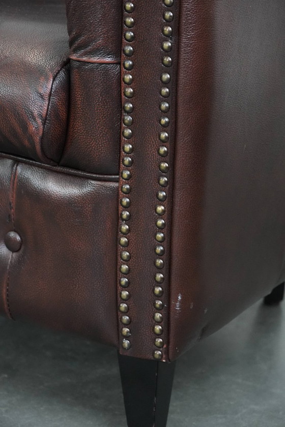 Image 1 of 3 fauteuils club Chesterfield classiques en cuir de vachette