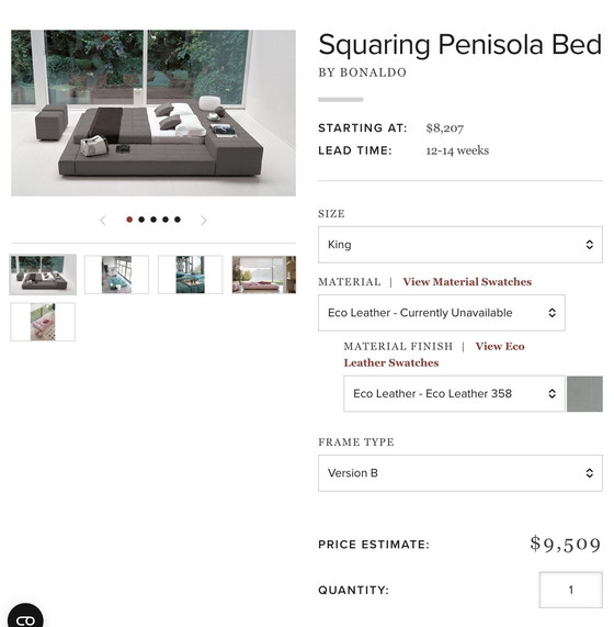 Image 1 of Bonaldo penisola squadrata versione B pelle bianca