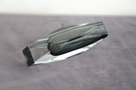 Image 1 of Gerookte grijze Murano glazen vaas, Italië jaren 60