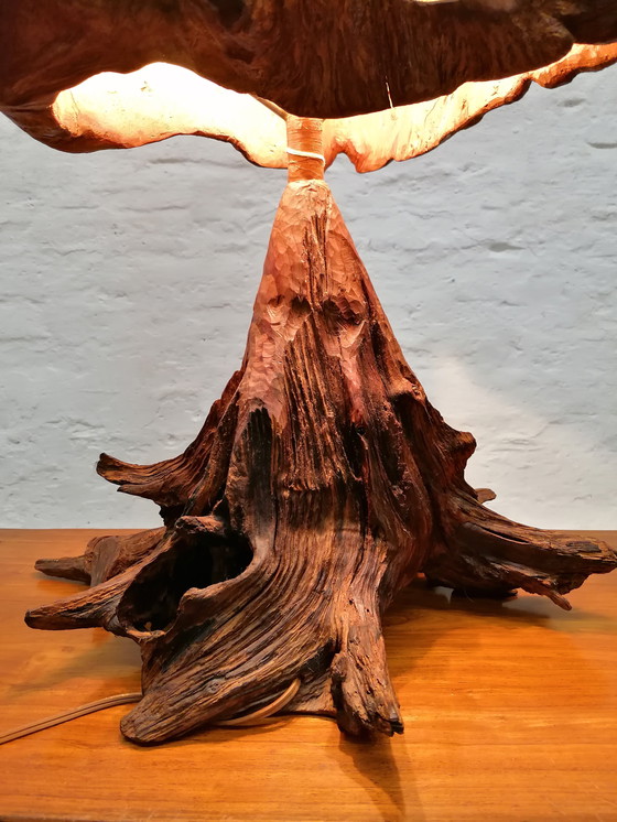 Image 1 of Impressive redwood lamp from the 50s/60s