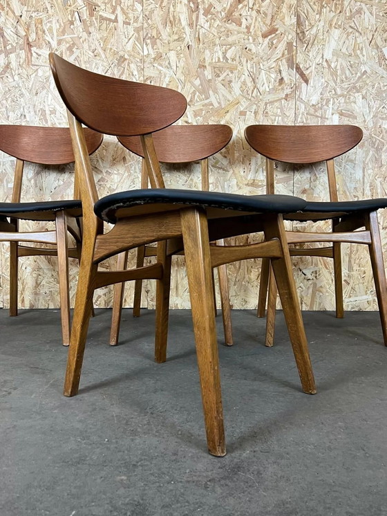 Image 1 of 4x 60er 70er Jahre Teak Stühle Stuhl Dining Chair Danish Modern Design 60s 70s