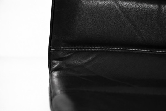 Image 1 of Vintage Mid-Century Minimalist Chrome & Black Leather Club Chairs from POL International, 1960s, Set of 2