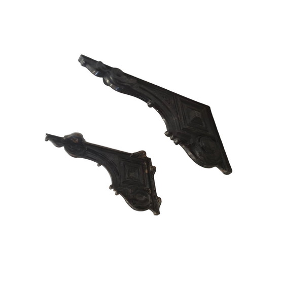 Image 1 of Classiche mensole da parete in ghisa smaltata francese, circa 1900