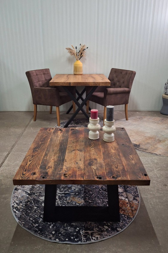 Image 1 of New robust coffee table made of rustic barnwood 95x95cm