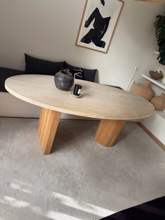 Travertine Dining Table Maison Mimi et Toi – Wood (photo 5 of 5)