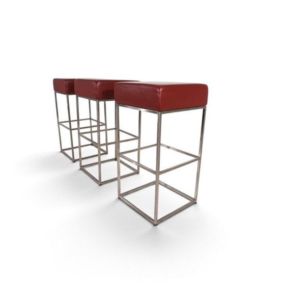 De Sede Set di 3 Sgabelli da bar in pelle DS 218/55 di Paolo Piva, 2000 – Leather (photo 2 of 16)