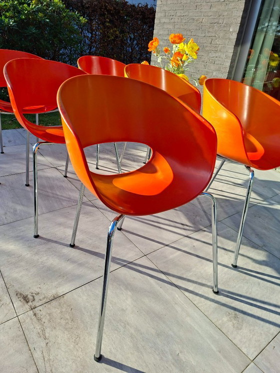 Image 1 of Set of 6 vintage Sintesi Orbit Large chairs – iconic Italian design