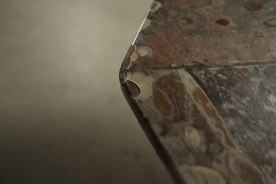 Image 1 of Fossil Stone Pedestal Coffee Table, France, 1970's