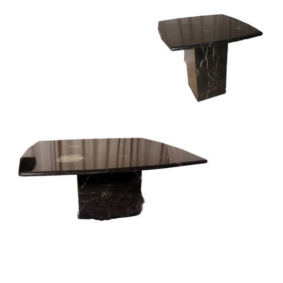 Image 1 of Coffee table marble vintage travertine