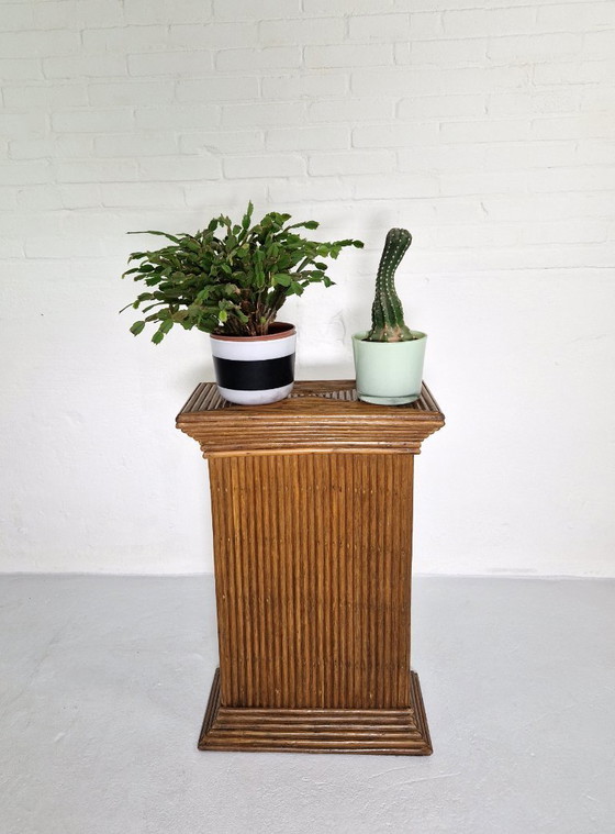 Image 1 of Pflanzenständer aus Weidengeflecht im Stil von Gabriella Crespi, 1970er Jahre