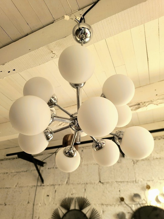 Image 1 of Lampadario Sputnik con 12 globi - cromato anni '70