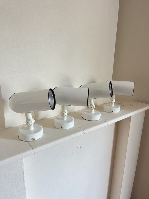 Set van 4 Vintage Retro Spots – Wit – Happy Light 1980