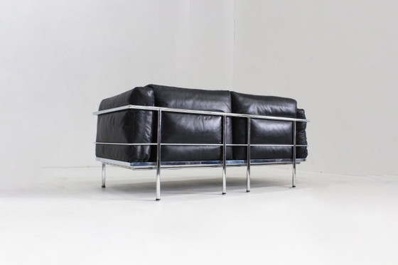 Image 1 of Set of LC2 sofas Grand Confort Le Corbusier for Alivar 1980s