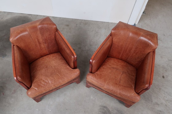 Image 1 of Poltrone vintage in pelle Shaker Schuitema - set da 2