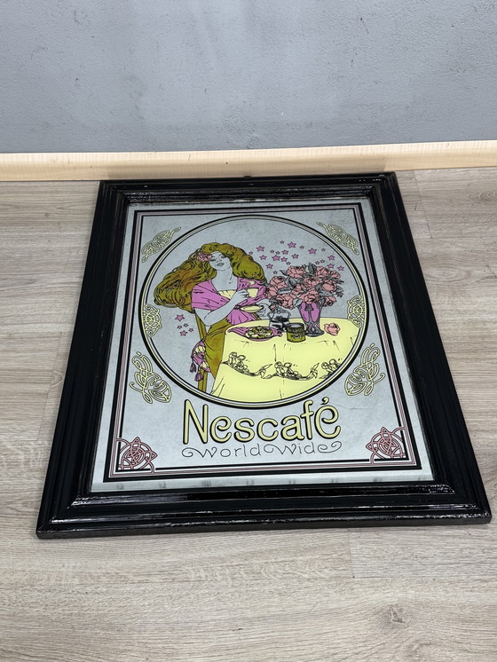 Image 1 of ☕✨ Specchio vintage Nescafé – Stile Art Nouveau ✨☕