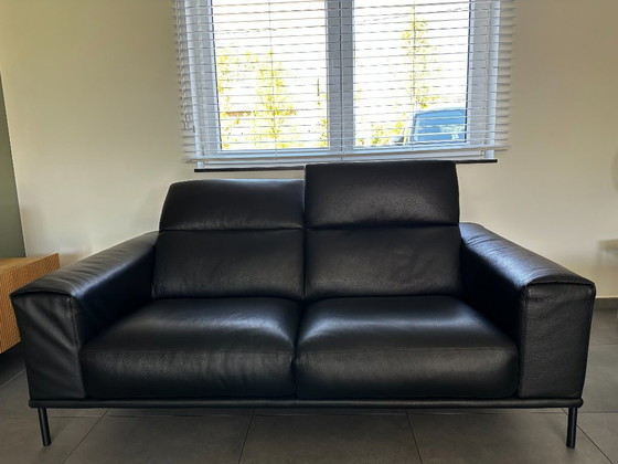 Image 1 of OLTA Spectra Sofa Set – Black Leather – Impeccable Condition