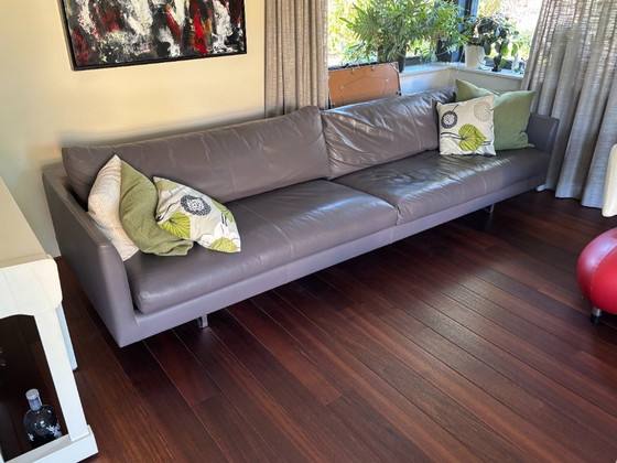 Taupe Ledersofa, Montis Axel, Sofagarnitur, Metall, Grau, Modern (Foto 4 von 5)