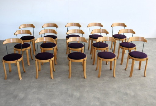 15x Vintage Jaren 70 Deense Stoelen – eetkamerstoelen, Textile