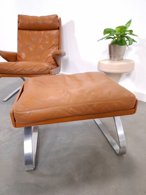 Poltrona Vintage COR Swing con pouf, Reinhold Adolf, Pelle Cognac – Poltrone (photo 18 of 22)