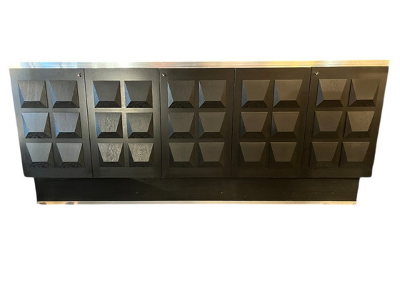 Image 1 of Credenza brutalista nera