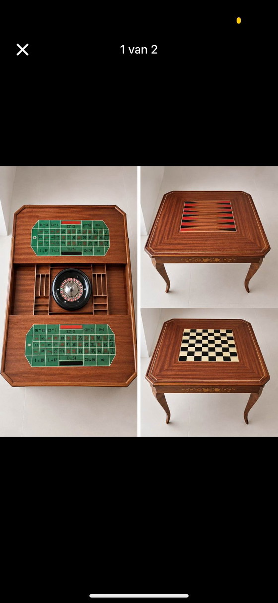 Italiaanse Sorrento Speeltafel Inclusief Roulette Klokje – Bijzettafels, Wood (photo 12 of 13)