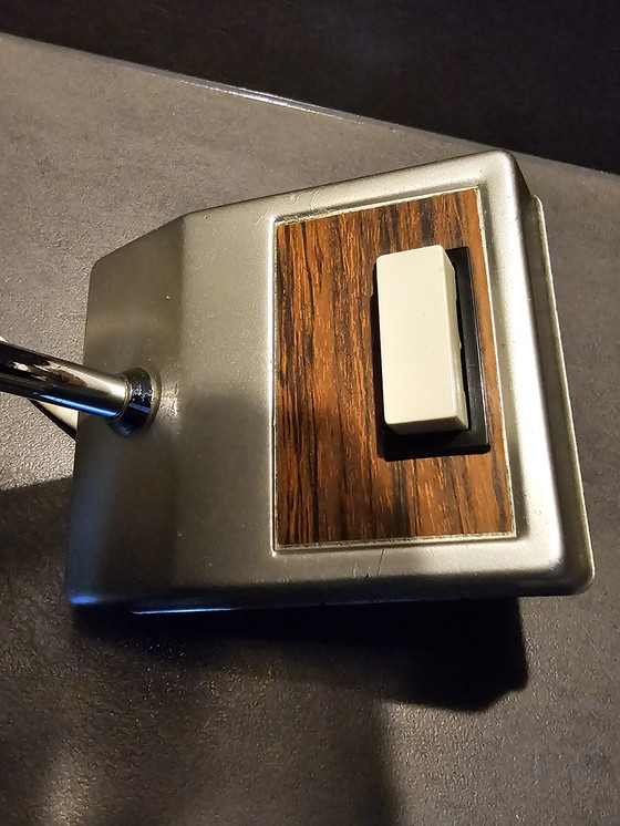 Image 1 of Set Of 2 Vintage Table Lamps - Glass & Chrome - 1970s