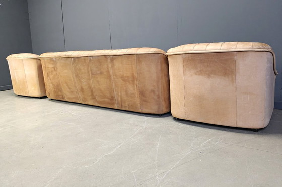 Image 1 of Ensemble de canapés en cuir vintage, années 1960
