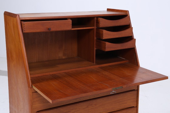 Image 1 of Secrétaire vintage en teck de Bernhard Pedersen & Søn années 60 | Mid Century Bureau Armoire Rétro Bois Rangement #06-13