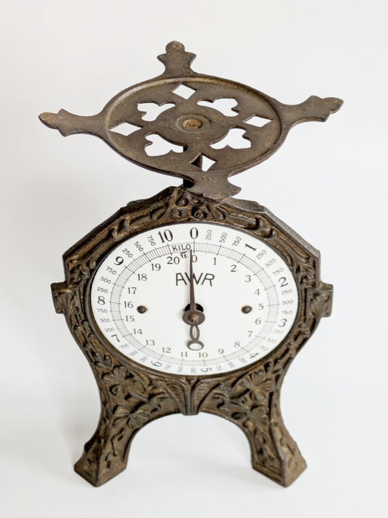 Image 1 of Bilancia da cucina vintage AWR in ghisa, stile Art Nouveau tedesco, decorativa, stile country.