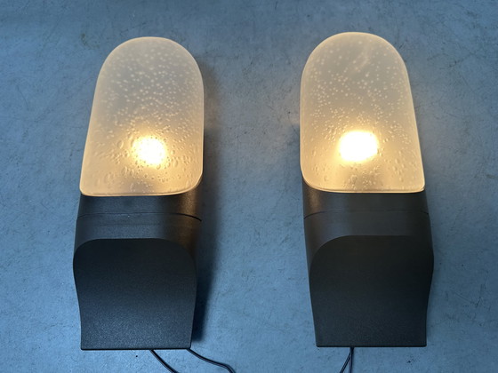 Image 1 of 2x Lampada da parete vintage in vetro smerigliato - Hans Popp