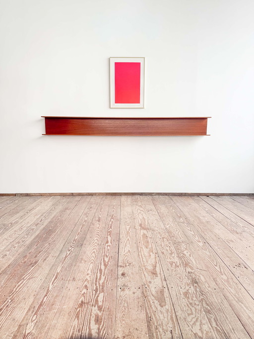 Mid Century wandmeubel 240cm in teak van Walter Wirz voor Wilhelm Renz, 1960
