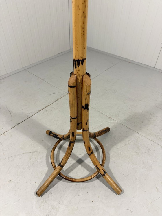 Image 1 of Freistehender Rattan-Garderobenständer aus den 1960er Jahren