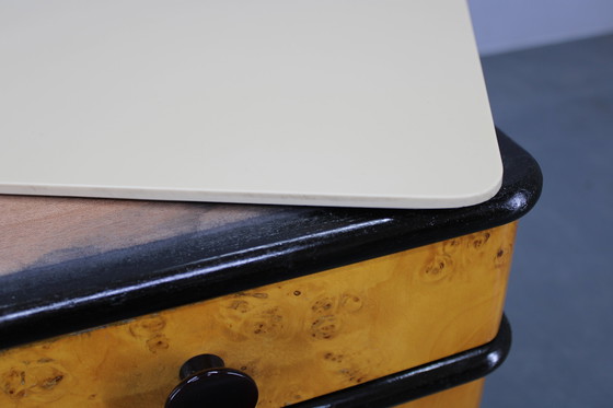 Image 1 of 1950s Pair of Bedside Tables/Nightstands in Birch Finish, Czechoslovakia
