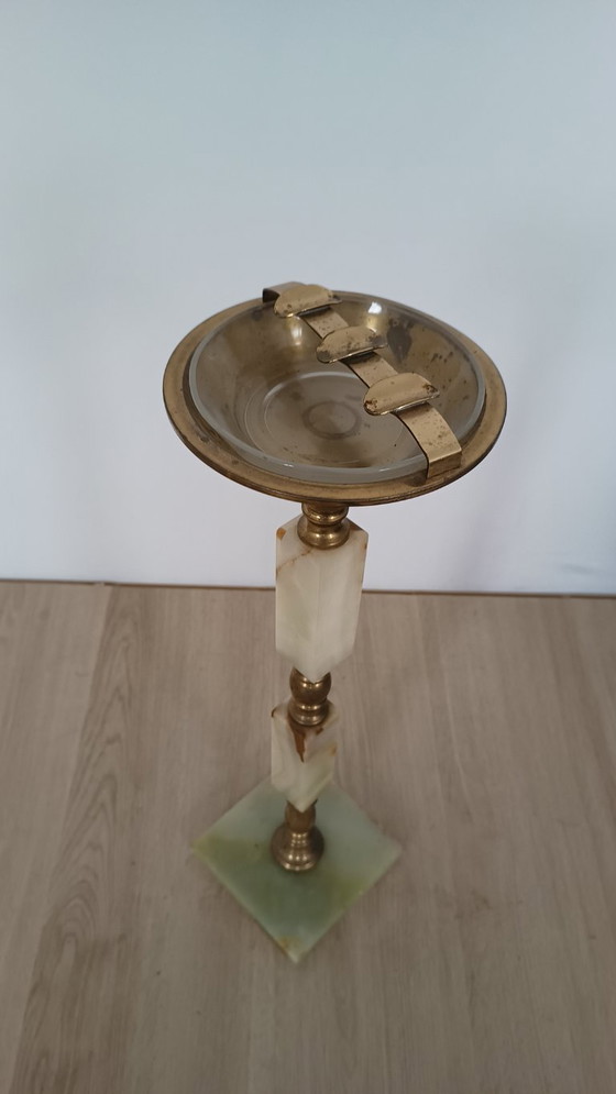 Image 1 of Luxuriöser 50er Jahre Standaschenbecher mit Marmor