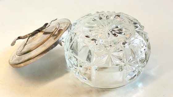 Image 1 of SUCRIER à Pince CRISTAL Vintage