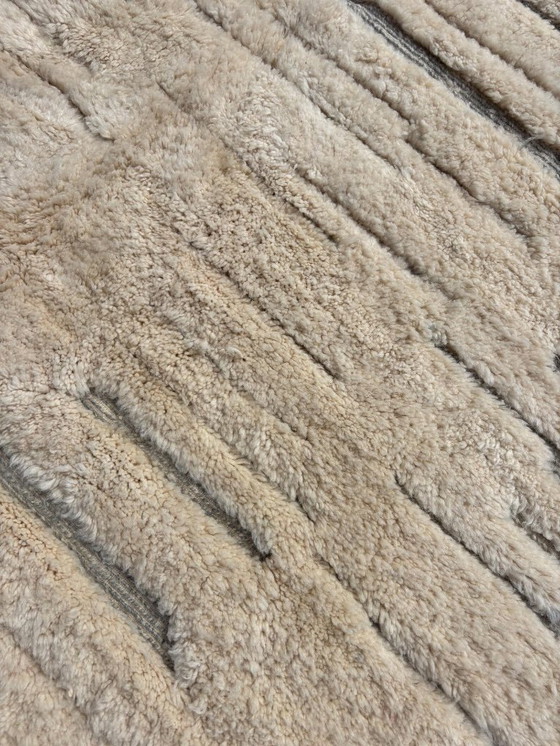 Image 1 of Marokkaans Mrirt Wit Wollen Tapijt 200x300 cm - Berber Marokkaans Modern Tapijt - Marokkaans Natuurlijk Wollen Tapijt -