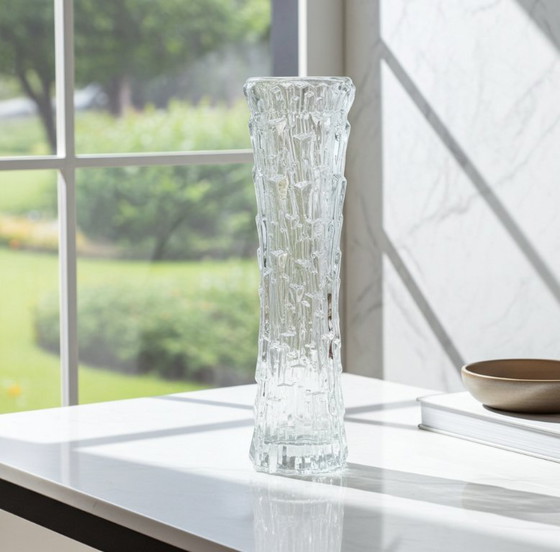 Image 1 of Vintage Oberglas Oostenrijk schorstextuurglas - modernistisch designobject uit de jaren 60-70